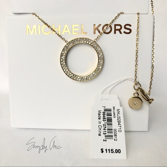 New authentic MK gold tone pave ring necklace - Picture 3 of 6